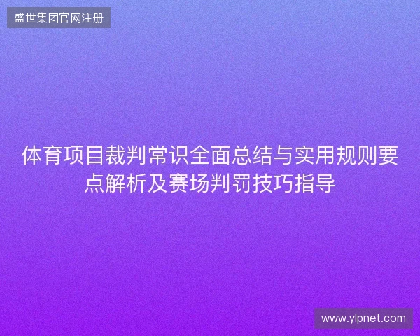 体育项目裁判常识全面总结与实用规则要点解析及赛场判罚技巧指导